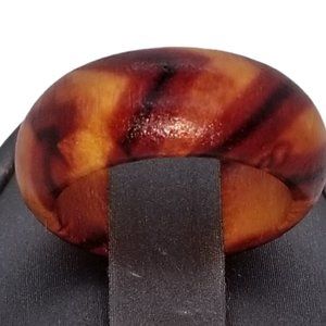 Wood Chevron Striped Ring